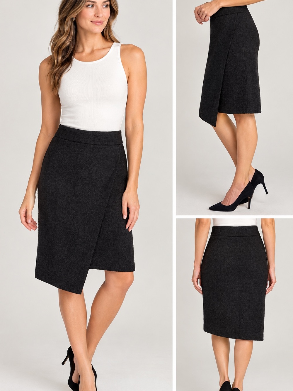 Annie 50 Textured Wrap Skirt
